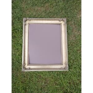 Vintage Wood Silver Gold Gilt Picture Frame 21 x 26" MCM Chunky Wavy Edge